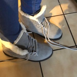 Winter lace up booties